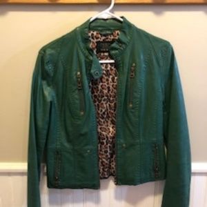 TCEC Green Faux Moto Jacket